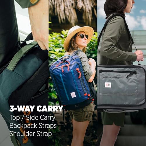 Topo Designs Global Travel Bag – 30L or 40L - Carry-On Compliant Most Airlines, Durable Travel Duffel Bag, Clam Shell Main Pocket, Laptop Sleeve, Backpack, Luggage (30L / Olive) - color: Olive, size: 30L