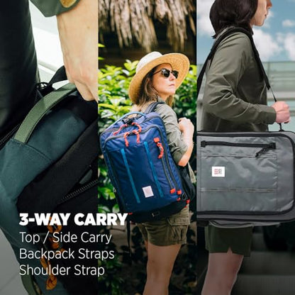 Topo Designs Global Travel Bag – 30L or 40L - Carry-On Compliant Most Airlines, Durable Travel Duffel Bag, Clam Shell Main Pocket, Laptop Sleeve, Backpack, Luggage (30L / Olive) - color: Olive, size: 30L