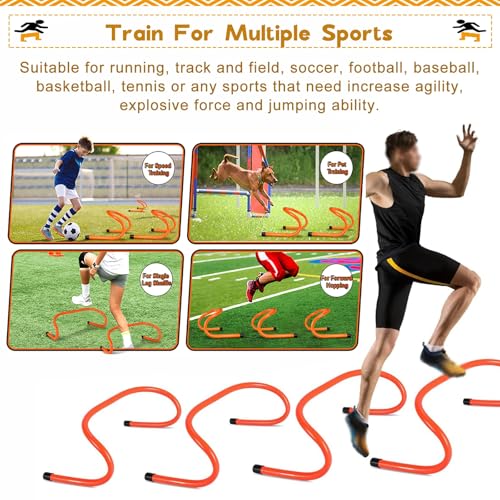 Mini Hurdles for Track and Field, 6" 9 12 16 20 24 Inch Speed Hurdles for Agility Training, Kids/Athletes/Basketball/Baseball/Soccer/Football Indoor Outdoor Sports Equipment(23cm/9in) - size: 23cm/9in