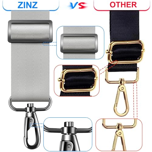60" Shoulder Strap with Adjustable Thick Removable Pad and Metal Swivel Hooks Fit Laptop Crossbody Bag,Briefcase Duffel Bags - color: Light Gray