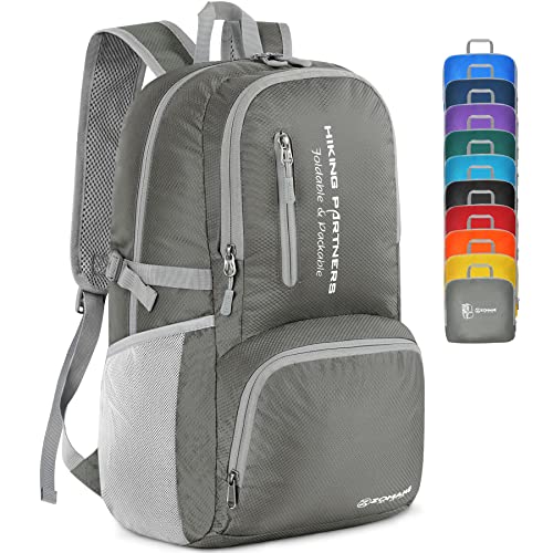 ZOMAKE Lightweight Packable Backpack - 35L Light Foldable Hiking Backpacks Water Resistant Collapsible Daypack for Travel(Dimgray) - color: Dimgray