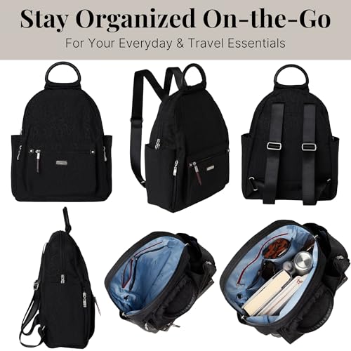 Baggallini Women's All Day Backpack, Black Cheetah Emboss, One Size… - color: Black Cheetah Emboss