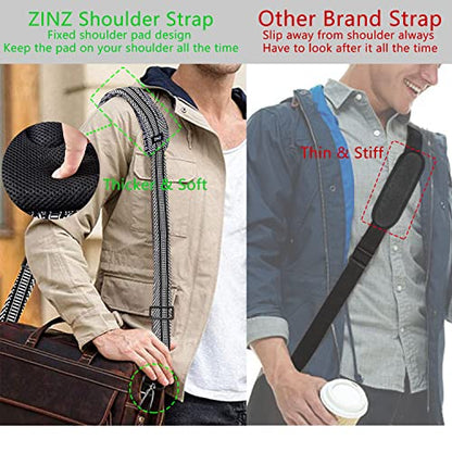 ZINZ 79 inch Shoulder Strap, Extra-thick Fixed Cushion Pad and Dual Clasps Universal Replacement Strap with Metal Swivel Hooks (200cm) (Black&White Jacquard) - color: Black&white Jacquard