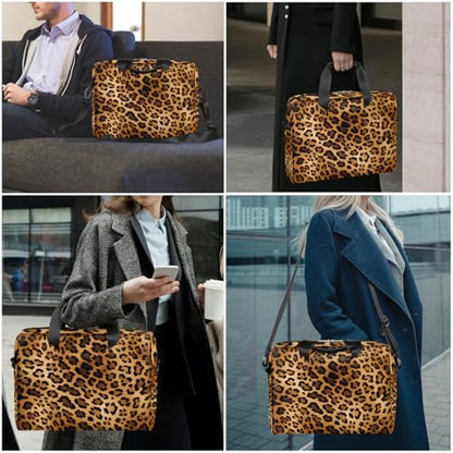 15.6 Laptop Case Retro Leopard Cheetah Animal Print Laptop Bag 16 Inch Briefcase with Shoulder Strap - color: Retro Leopard Cheetah Animal Print