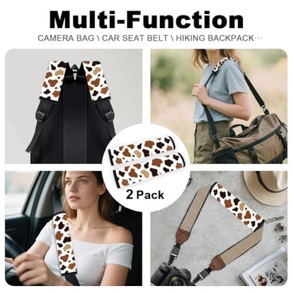 2Pcs Soft Auto Seat Belt Cover Pads, Stylish Cow Print Car Seatbelt Shoulder Cushion for Comfortable Driving, Compatible with All Cars' Seatbelt and Backpack Straps 11x2.4inch - color: Cow Print