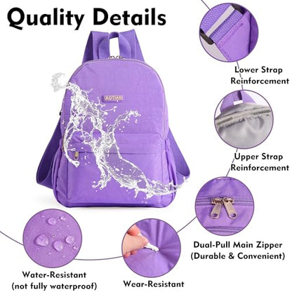 AOTIAN Lightweight Small Hiking Backpack for Women - Durable Water-Resistant Daypack for Travel, Camping & Outdoor Adventures - color: Light Purple-small