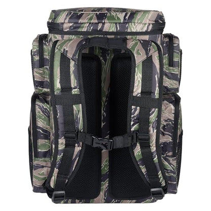 Evolution Fishing Drift Series Tackle Backpack, Outdoor Rucksack w/ 6 Fishing Tackle Trays, Heavy Duty - color: Tiger Stripe, size: 3700