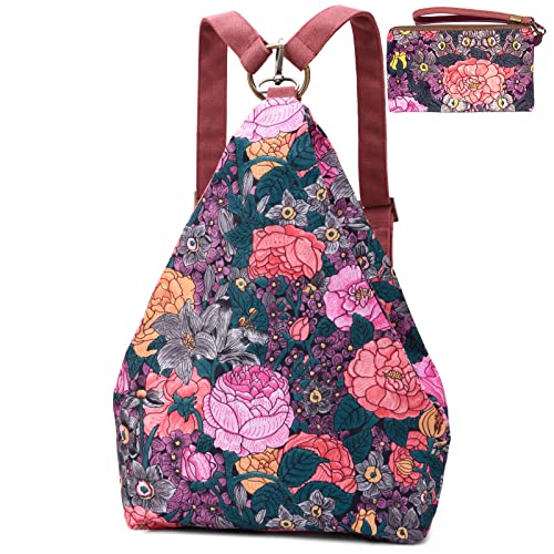 Black Butterfly Premium Backpack for Women, Bohemia Style Fashion Casual Daypack Backpack, Small Backpack Purse (06-fuchsia plus) - color: 06-fuchsia Plus