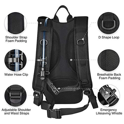 NOOLA Hydration Backpack with 3L TPU Water Bladder, Tactical Molle Water Backpack for Men Women, Hydration Pack for Hiking, Biking, Running and Climbing - color: black