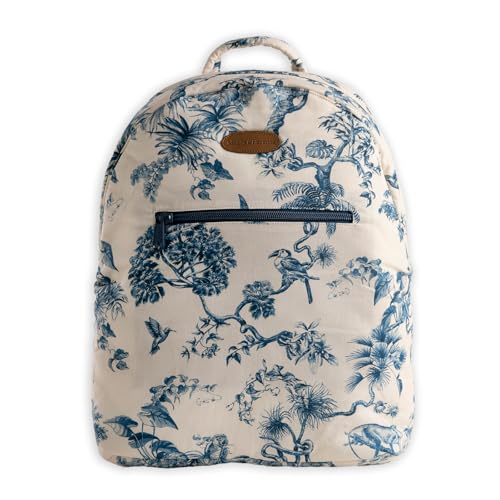 Maison d' Hermine Backpack for Women Men Cotton Shoulder Multipurpose Rucksack with Small Pouch Lightweight Multi Pocket Bag for Travel Work Beach Perfect for Spring Summer (Bonobo - Blue) - color: 02 - Bonobo - Blue