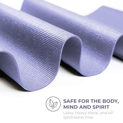 Voyage Yoga Mat, 6 Pack, 72" x 24" Professional Studio and Gym Bulk Yoga Mats, 5mm Thick, Durable, Anti-Tear, Non Slip Fitness and Exercise Mats - color: Peri Purple