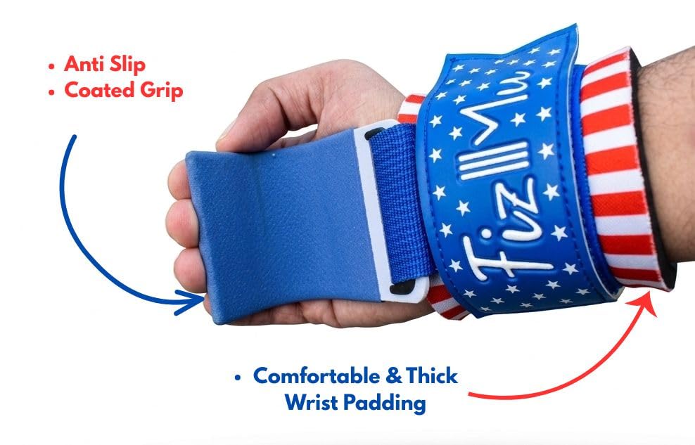 Heavy Duty Lifting Hooks with Wrist Support (Pair) - Nylon Weightlifting Hooks for Deadlifts, Pull Ups, Rows & Shrugs - Durable Straps with Cushioned Wrist Padding