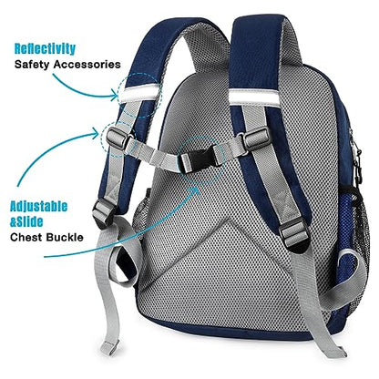 STEAMEDBUN Toddler Preschool Backpack for Boys 2-4,Mini - color: Dark-blue&red, size: Mini - 12"H
