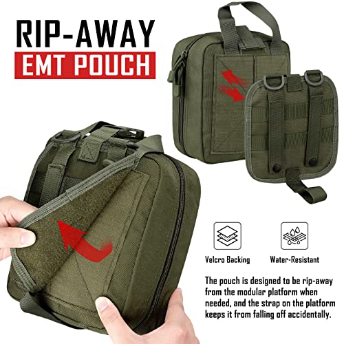 LIVANS 1000D First Aid Bag Empty Medical Ifak Pouch Molle EMT Pouches Rip-Away Tactical Military Trauma Emergency Medic Bag - color: Army Green(7.1"l X 3.5"w X 8"h)
