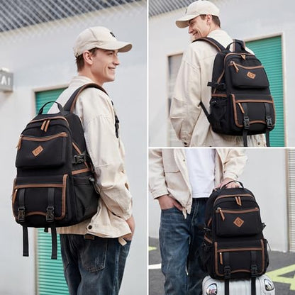 Laptop Backpack 15 -17 Inch for Women Men Large College Bookbag Elementary Middle High School Bag for Kids Teens Girls Boys Student Waterproof Travel Backpacks Book Rucksack Work Daypack Black - color: Black