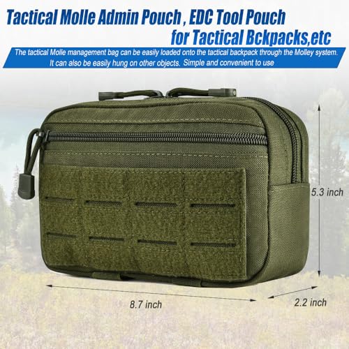 Upgraded Tactical Drawstring Molle Water Bottle Holder Tactical Pouches - color: Green-2pack