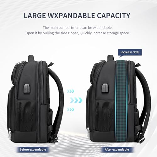DUSLANG Laptop Backpack,Business Travel Anti Theft Slim Durable Laptops Backpack with USB Charging Port,Water Resistant College Computer Bag for Women & Men Fits 15.6 Inch Laptop and Notebook, Black - color: Black -a