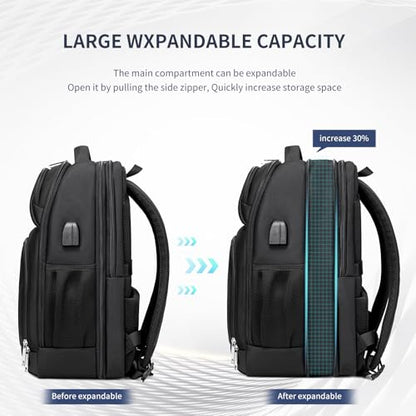 DUSLANG Laptop Backpack,Business Travel Anti Theft Slim Durable Laptops Backpack with USB Charging Port,Water Resistant College Computer Bag for Women & Men Fits 15.6 Inch Laptop and Notebook, Black - color: Black -a