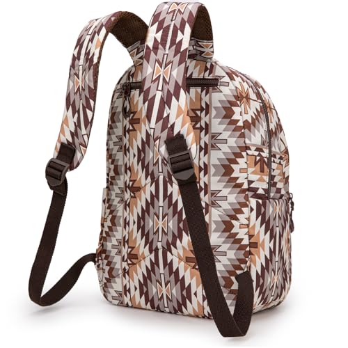 Montana West Backpack Purse for Women Western Aztec Backpack Purse Lightweight Casual Daypack for Travel - color: Brown