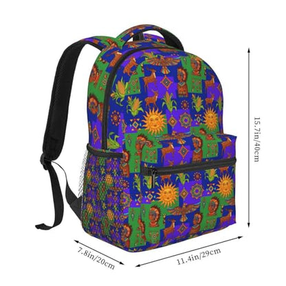 Stylish Commuter Backpack Oaxaca Mexico Mexican Mayan Tribal Art, Lightweight Laptop Daypack for Work Office Daily and Travel - color: Pattern (261)