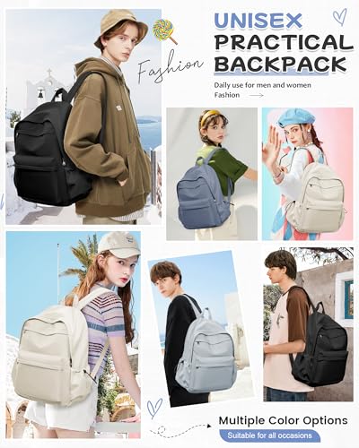 BJLFS Dark Blue Backpack for School Women Girls, Waterproof Bookbag Cute High School Backpackss for Men Teen Boys, Lightweight Travel College Backpack Mochilas Escolares para Casual Daypack Rucksack - color: Blue
