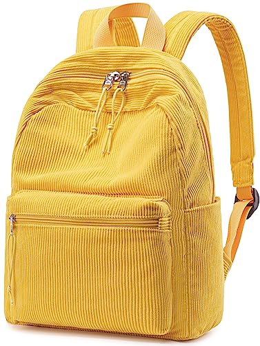 BTOOP Mini Backpack Women Girls Water-resistant Small Backpack Purse Shoulder Bag for Womens Adult Kids School Travel - color: Corduroy-yellow, size: Mini