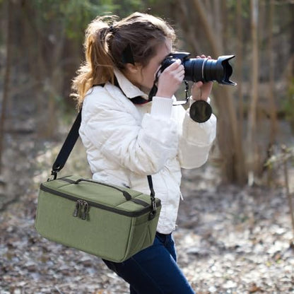 Koolertron Dslr Camera Insert Bag Purse Universal Liner Lens Pouch Partition Protective Cover Waterproof Sleeve for Cannon/Nikon/Sony (Green) - color: Green