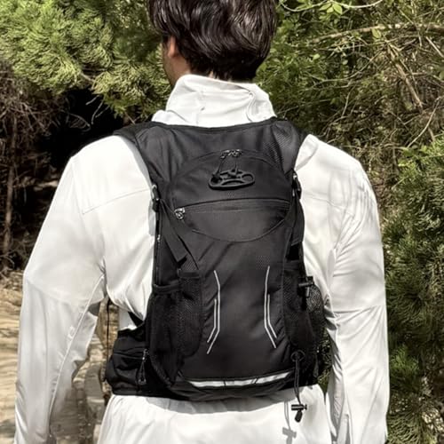 18L Hydration Backpack, Lightweight Breathable Hiking Backpack with Reflective Strips, for Riding Camping Running Commuting - color: Black