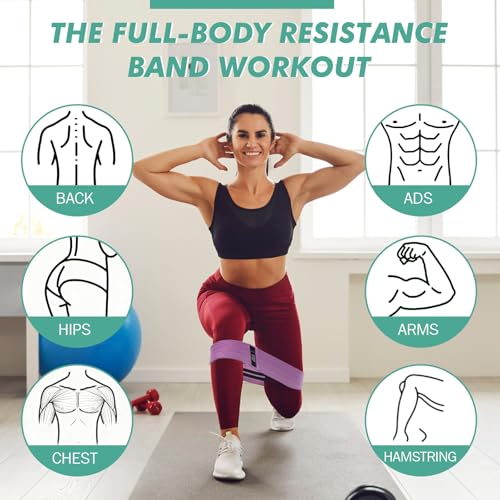 Shappy 18 Pcs Resistance Bands for Working Out Non-Slip Fabric Elastic Exercise Bands for Women Men 3 Set of Stretch Exercise Workout Supplies for Hip Legs Thigh Glutes for Yoga Starter Set Pilates