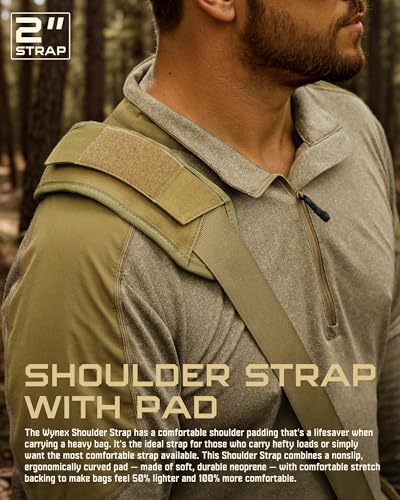 WYNEX Shoulder Strap, 55 inch Universal Bag Strap Replacement with Pad - color: Khaki, size: 2“ Strap