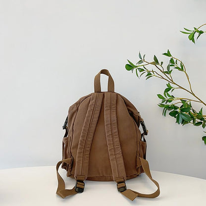 MaxxCloud Canvas Backpack-Adjustable Shoulder Straps,Unisex Mini Laptop Backpack for Work&Travel,Casual Daypack (Brown) - color: Brown