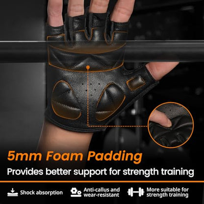 ATERCEL Premium Leather Workout Gloves, Ideal for Men and Women, Suitable for Weightlifting, Gym, Cycling - size: X-Large
