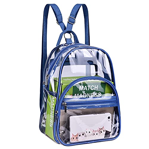 Oraben Clear Mini Backpack, Clear Bag Stadium Approved, Mini Transparent Backpacks See Through Bag for Concert Security - color: Blue, size: Mini