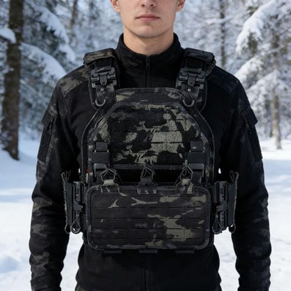 YAY YAKEDA Quick Release Tactical Laser-Cutting Vest Multicam Lightweight Vest - color: Mcbk