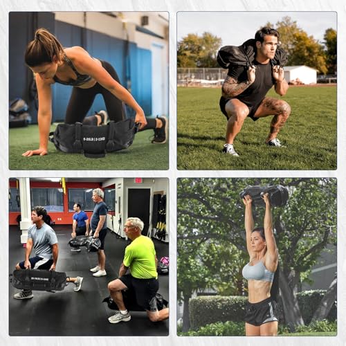 GarveeLife Workout Sandbag Unfilled - 5-200 LBS Heavy Duty Fitness Sandbag for Strength Training, Core & Full-Body Exercises | Adjustable Weight Home Gym - size: 25+75+125 LB