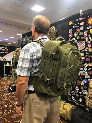 Expandable 40-64L Military Tactical Backpack 3 Day Bag Hiking Gym Sport Camping - color: Green