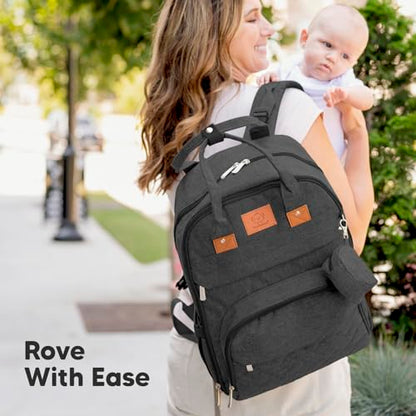 KeaBabies Diaper Bag Backpack - Large Baby Diaper Bag with Changing Pad, Baby Boy, Girl, Travel Backpack for Mom and Dad, Waterproof, Multi Function Durable (Charcoal) - color: Charcoal