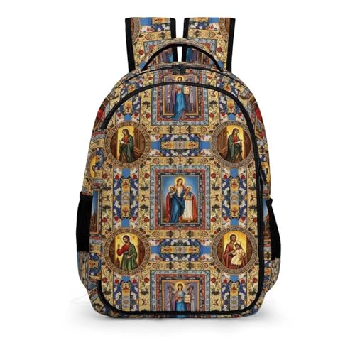 Laptop Backpack Catholic Saints Images, Work Backpack with Breathable Shoulder Straps for Office Commute - color: Pattern (323)