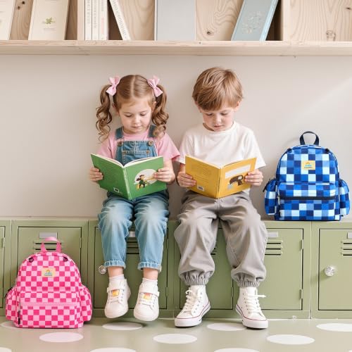 STEAMEDBUN Toddler Backpack Boys Girls 2-4, Preschool Daycare Backpack -12inch - color: Dark Blue Checkerboard, size: Mini-12"H(not fit folder)