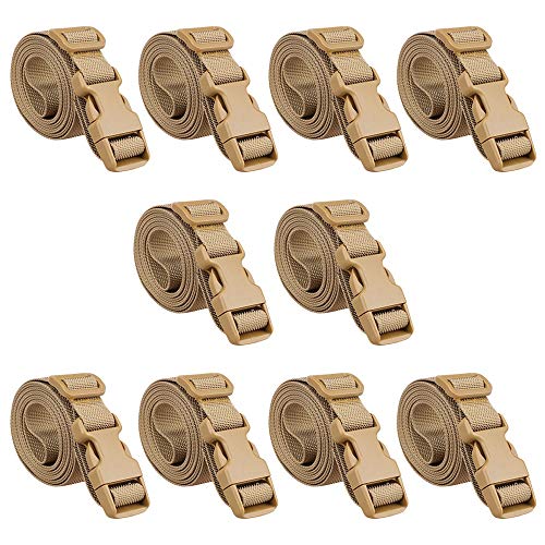 MAGARROW 40" 60" Strap Buckle Packing Straps Adjustable 1-Inch Belt Rope (Set of 10) (1" Wide - 40" Long, Tan) - color: Tan, size: 1" Wide - 40" Long
