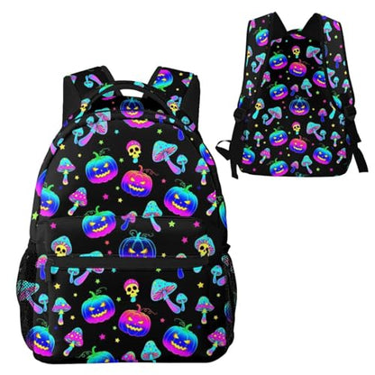 Work Laptop Backpack Halloween Trippy Mushroom Pumpkin, Water Resistant Commuter Bag with Inner Pocket for Office, Business Travel and Daily Commute - color: Pattern (263)