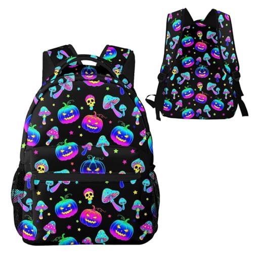 Work Laptop Backpack Halloween Trippy Mushroom Pumpkin, Water Resistant Commuter Bag with Inner Pocket for Office, Business Travel and Daily Commute - color: Pattern (263)