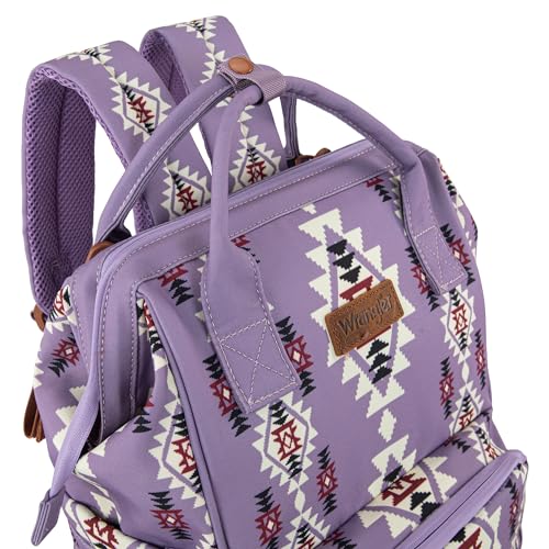 Montana West Wrangler Diaper Bag Backpack Aztec Callie Bag Travel Backpack Purses Western Multi-Function Baby Bags for Mom - color: Purple