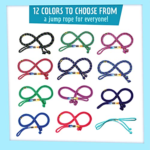 Just Jump It 8' Foot Single Jump Rope for Kids Women and Men - Active Outdoor Youth Fitness Excersing Equipment - Braided Nylon Gym Accessories - color: Red Confetti