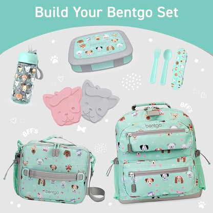 Bentgo Kids Water Bottle - Leak-Proof, Durable Tritan PFAS- & BPA-Free 15 fl oz, Kids/Toddlers Ages 3+ for School & Sports; Bite & Sip Spout, Carrying Handle, Dishwasher Safe (Puppy Love) - color: Puppy Love