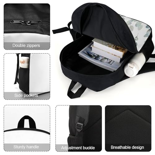 Travel Laptop Backpack Slim Durable Lightweight Back Pack Cute Eucalyptus Leaves Small Backpack For Women Men - color: Eucalyptus Leaves