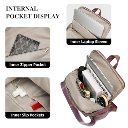 KKXIU Backpack Purse for Women - PU Leather Ladies Backpack for Daily with Anti-Theft Lock Pocket, Small Daypack with Luggage Strap & Water Bottle Pockets (Dark Pink) - color: Dark Pink