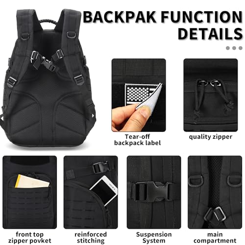 30L Hiking Backpack Lightweight Outdoor Daypack Camping Backpack Outdoor Travel Daypack Day Pack for Man Woman (Black) - color: Black