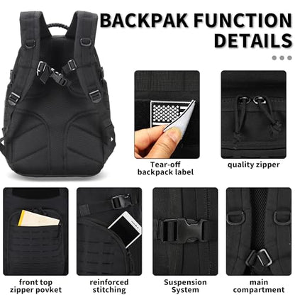 30L Hiking Backpack Lightweight Outdoor Daypack Camping Backpack Outdoor Travel Daypack Day Pack for Man Woman (Black) - color: Black