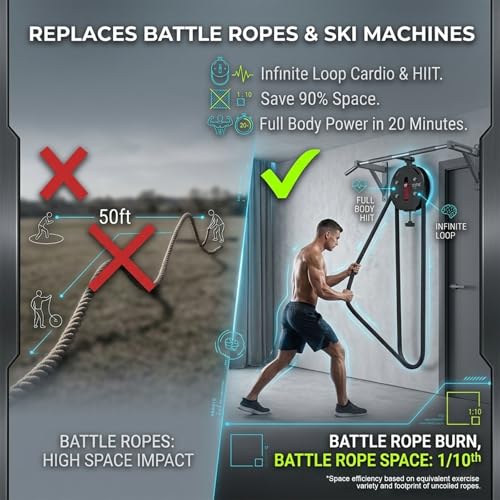 Compact Infinity Rope Trainer for Small Space Home Gym Adjustable Resistance Cable Machine for Arm Back Core Training Portable Workout Tool for Men and Women